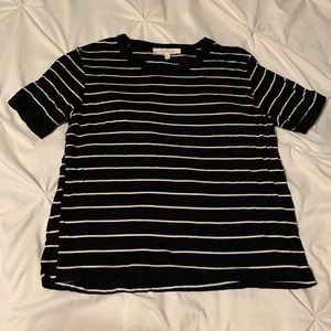Black and white stripped casual T-shirt